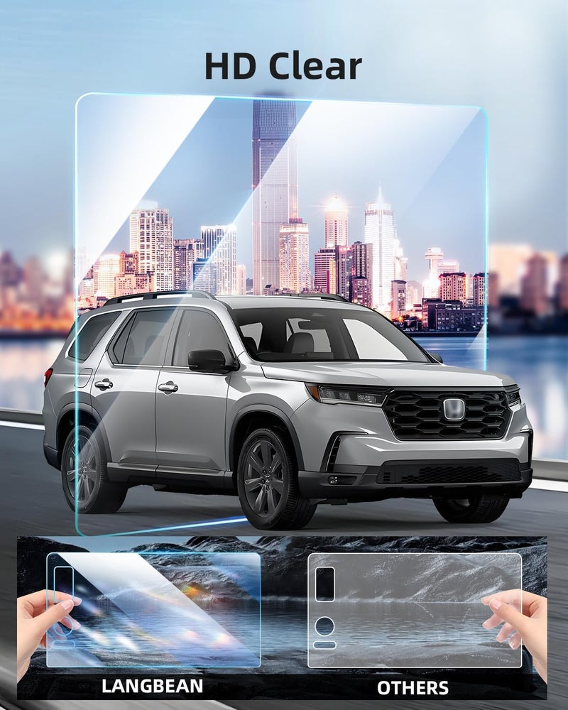 LANGBEAN Screen Protector for 2025 2024 2023 Honda Pilot 9 inch Infotainment Touch Screen, HD, High Sensitivity, 9H Tempered Glass Car Screen Protector, Pilot Accessories - Image 4